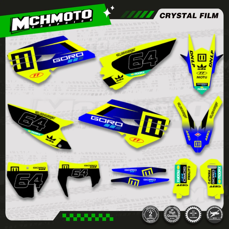 

MCHMFG Custom Graphic Decal Stickers Kits For Husqvarna TE FE TE250 TE300 2014 2015 2016 TC FC TX 2014 2015 Number Name Custom