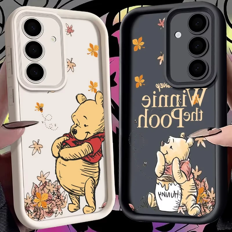 Autumn Winnies The Poohs Leaves Phone Case For Samsung Galaxy S25 S24 S23 S22 S21 S20 Ultra Plus FE A55 A54 A35 Shockproof Cover - náhled 2