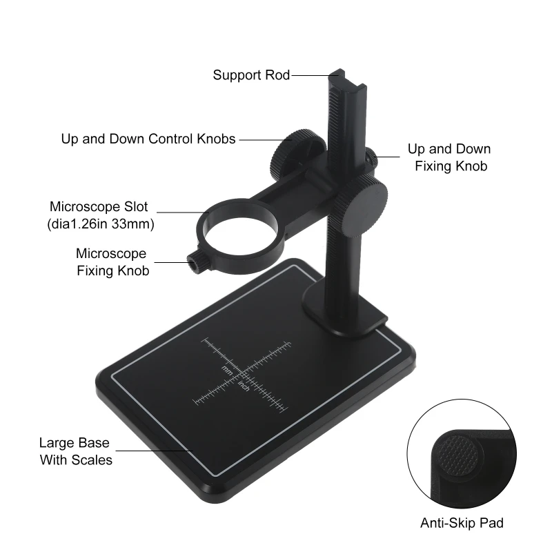 Imagem -04 - Suporte Microscópio Ajustável Inverno Enjoyable Stand Microscópio Digital Usb up Down Suporte 35 mm