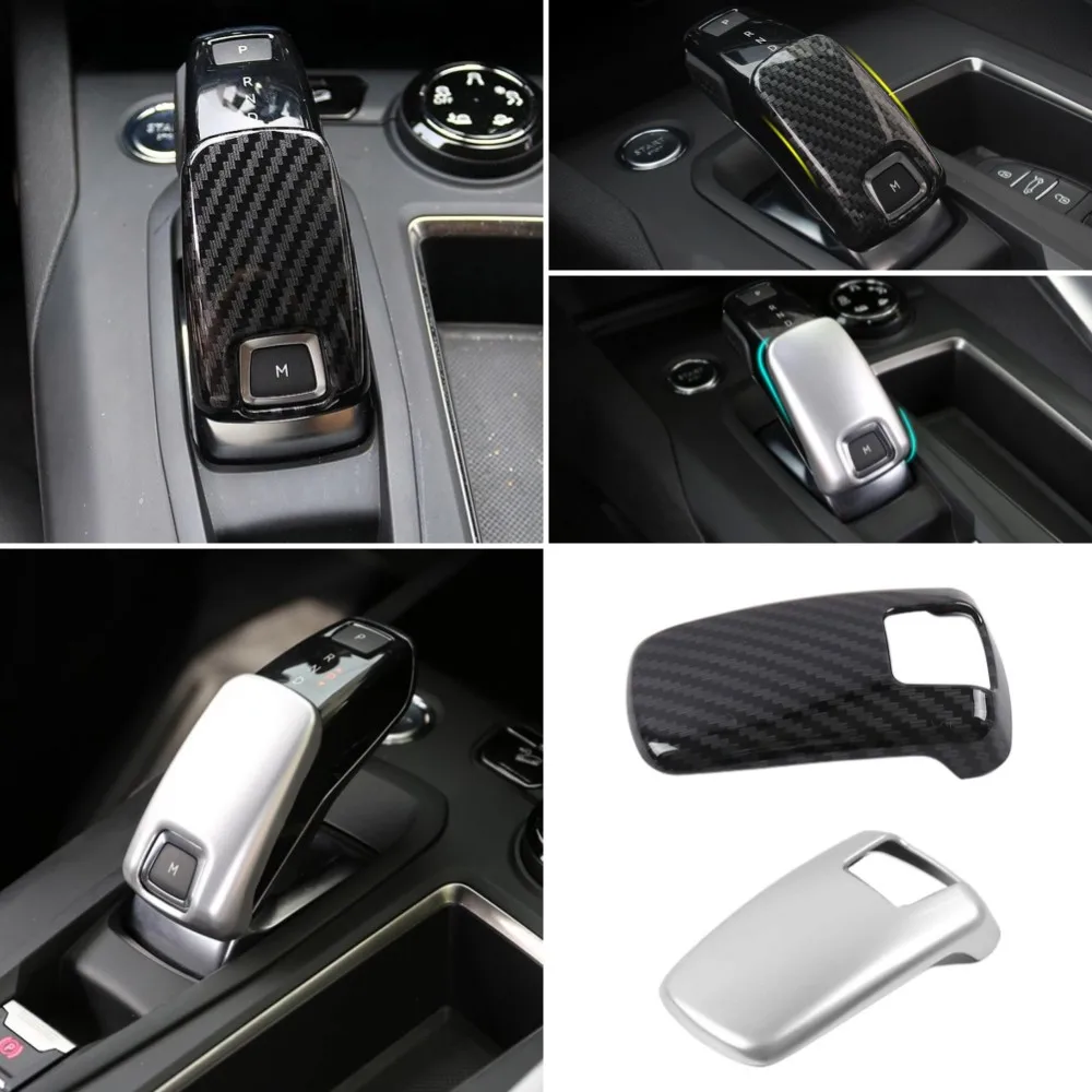 

ABS Carbon fiber/Silver Styling Car Gear Shift Knob Gear Head Cover Stickers Trim For Peugeot 3008 GT 2017-2019 2020 Accessories