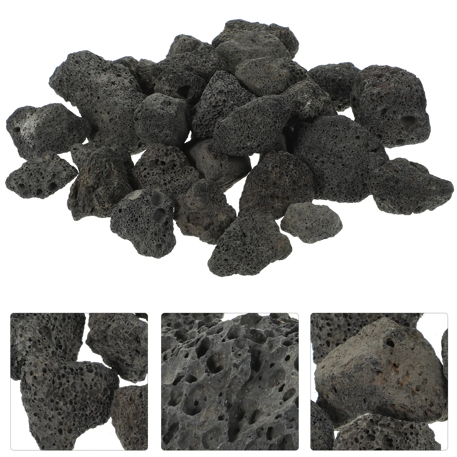 

1 упаковка черного вулканического камня для ароматерапии, 2-3 см, 500 г, декор для аквариума, ландшафтный дизайн, камень для цветочных горшков, расширение возможностей декорирования