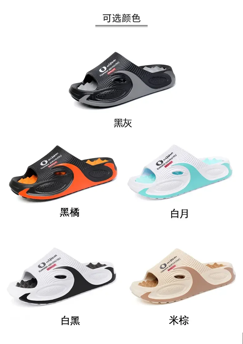 Sommer-Outdoor-Bekleidung für Damen und Herren: Dickbesohlte, geruchsabweisende und rutschfeste Herren-Slipper, Zweifach-Tragbare Strand-Sandalen und -Slipper – Detail 6