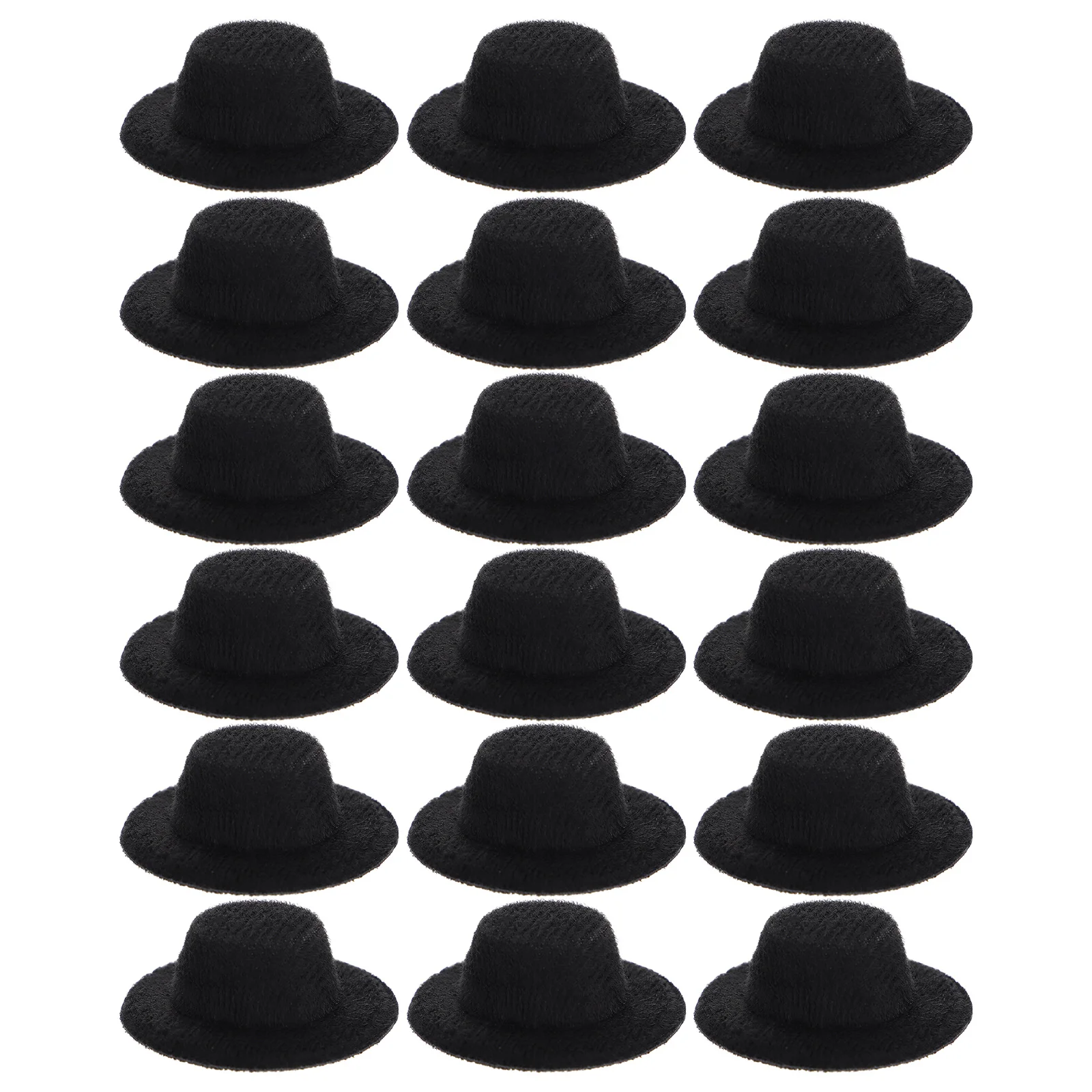 20Pcs Miniature Black Hats Stylish Cool Fine Workmanship Exquisite Beautiful Full of Girlish Style DIY Projects