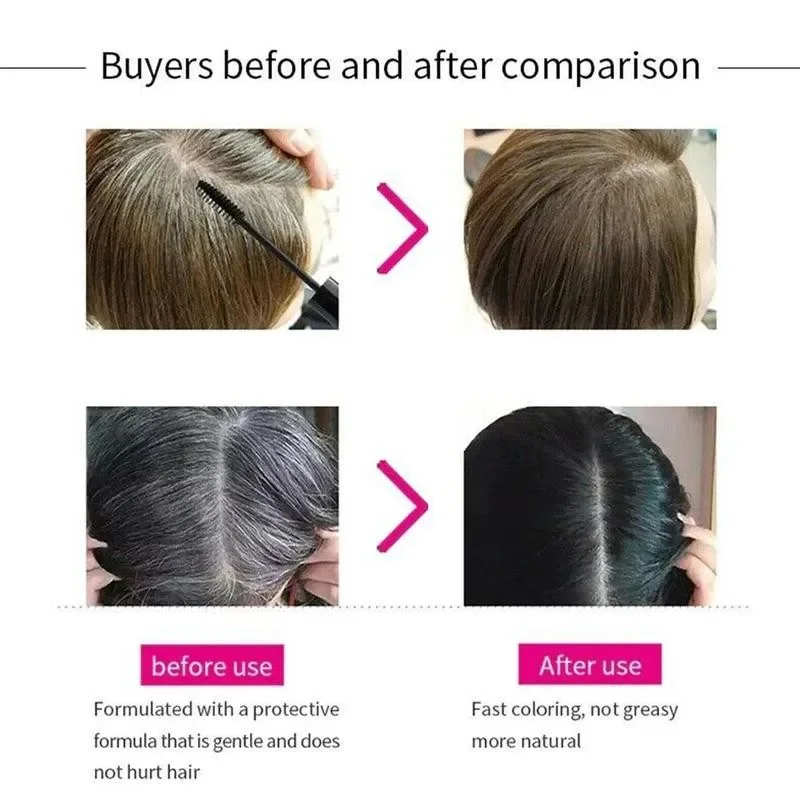 Natural Plant One-time White Grey Hair Cover Up DIY Hair Color Wax Mascaras Temporary Hair Color Brushes Dye Cream Hair Coloring