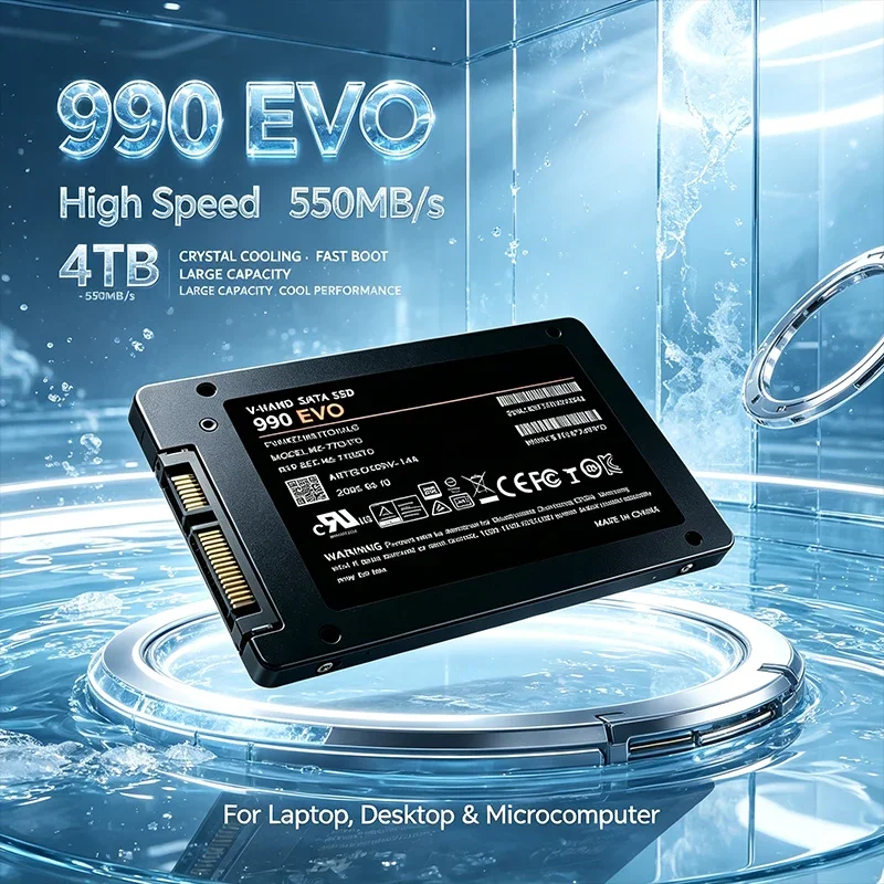 990 EVO 2.5 Inch SATA III High SSD Internal Solid State Drive 4TB Up to 550MB/s High Capacity Storage for Desktop Laptop PC