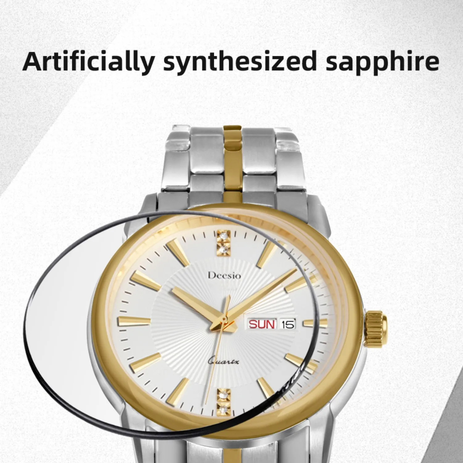 ساعة Deesio مزدوجة التقويم 30 متر مقاومة للماء، ساعة كوارتز بحركة يابانية راقية للأعمال، ساعة للأزواج