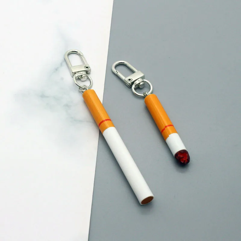 1 PC Resin Cigarette Pendant Keychain Key Ring For Men Women Gifts Cool Unique Funny Creative Bag Car Keychain K326-2