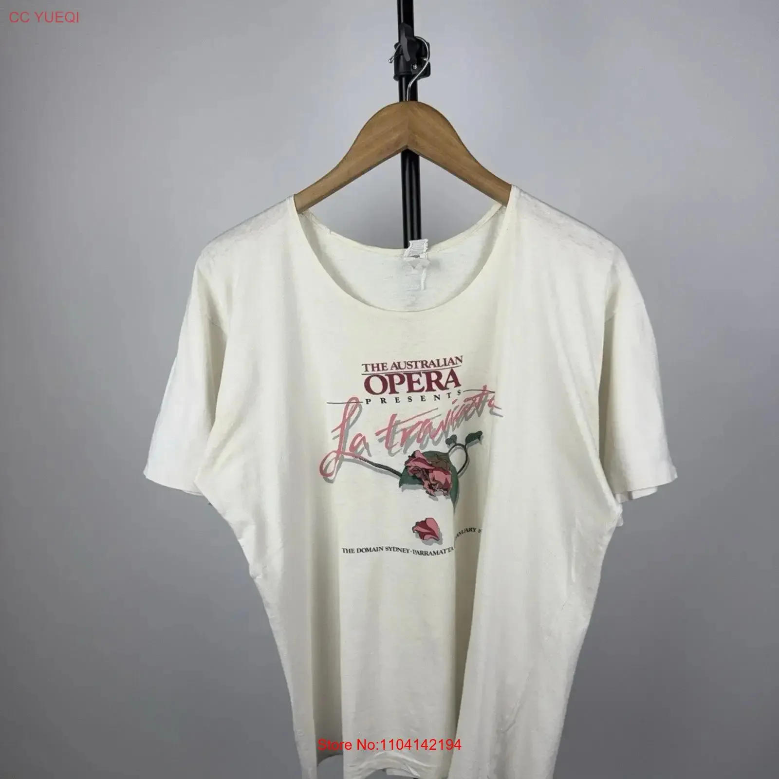 Camiseta de la Ópera Australiana de 1988, La Traviata, Bladon Made Australia, talla M para hombre, estilo vintage, lavada, elegante, transpirable y suave