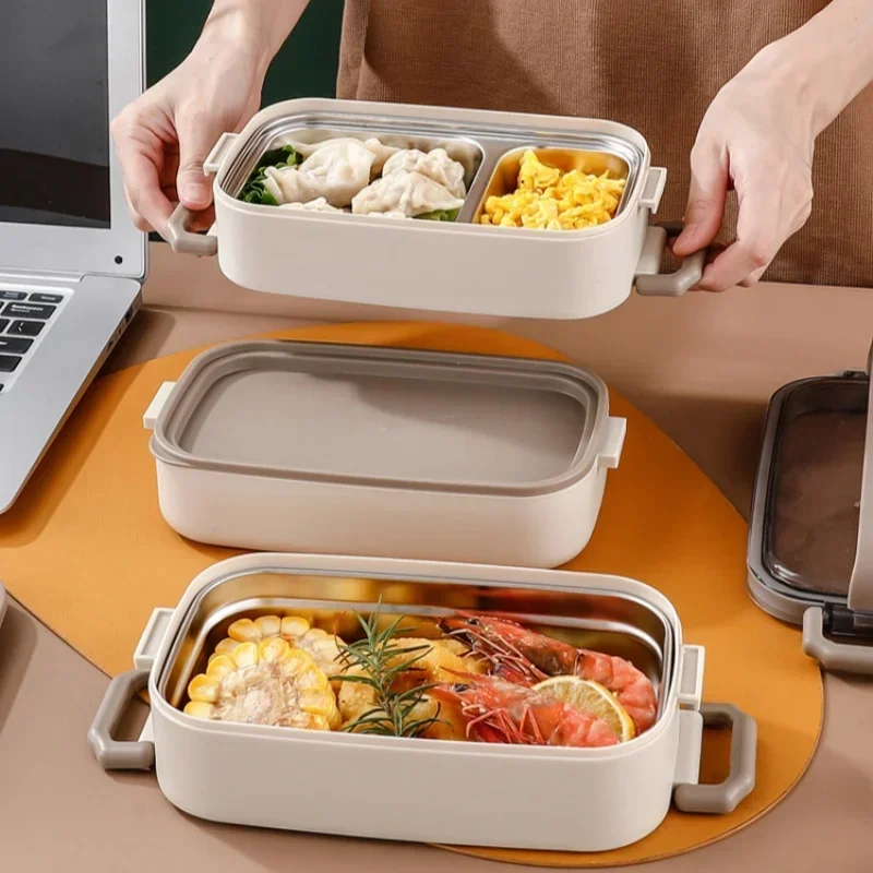 Imagem -04 - Isolado Lunch Box com Alça Japonês Bento Box Estudante Cantina Embalagem Recipiente Simples Camada Aço Inoxidável