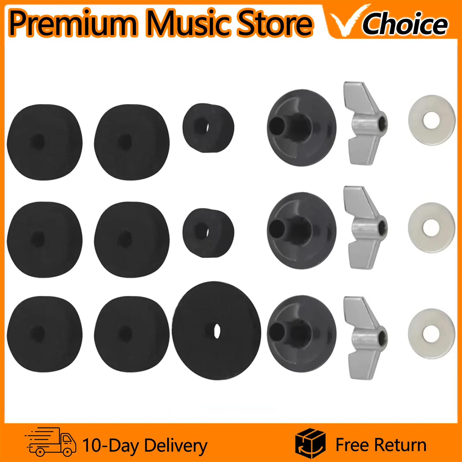 18 Teile/satz Drum Kit Becken Zubehör Filz Pads + Flügel Muttern + Unterlegscheiben + Rohr Ärmeln Percussion Musical Instrument ersatz Teile