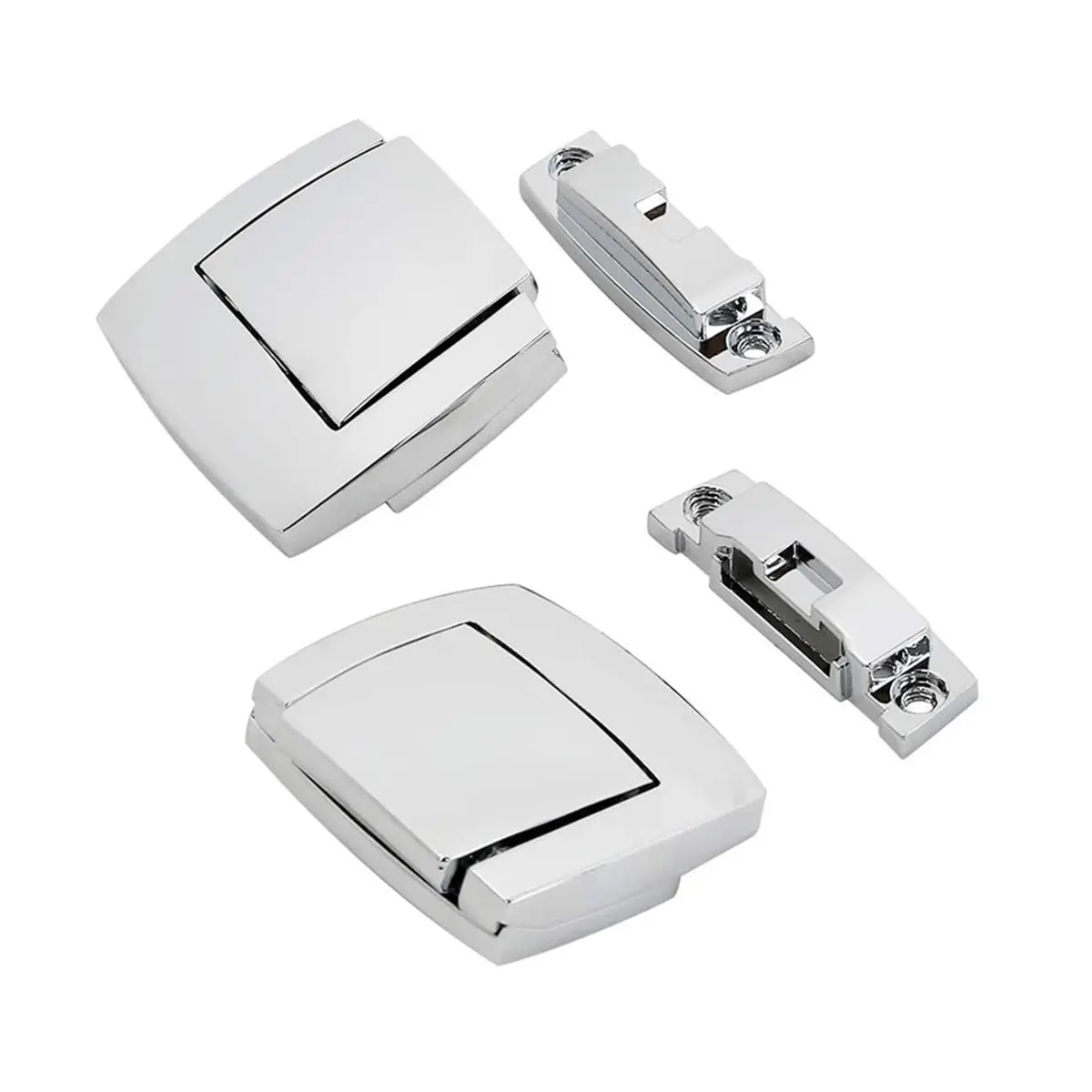 #55J Trunk Lock,Tour Pack Pak Latches Chrome for Harley Touring Street Electra Road (Silver)