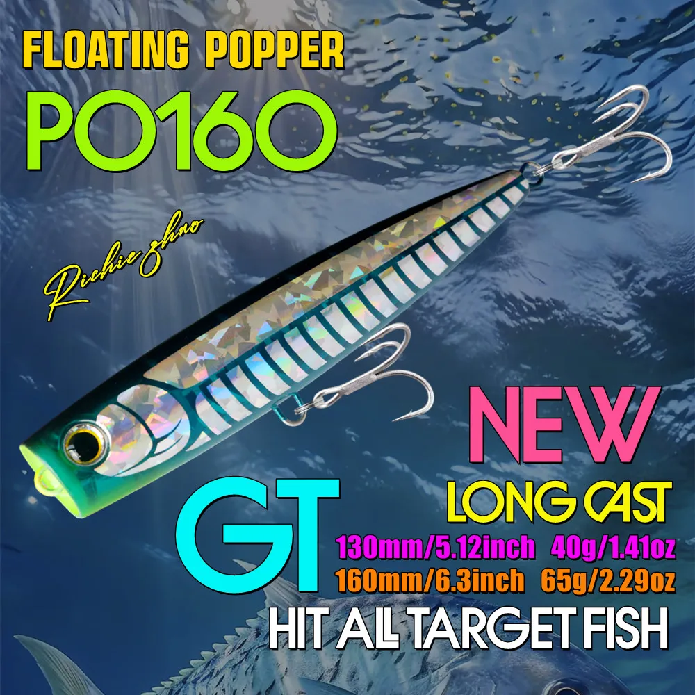 جرينسبيدر 130 مللي متر 40 جرام كبير توبواتر بوبر إغراء تويتش المتذبذب الاصطناعي الطعوم الصلبة سطح الصيد إغراء البحر باس التونة إغراء