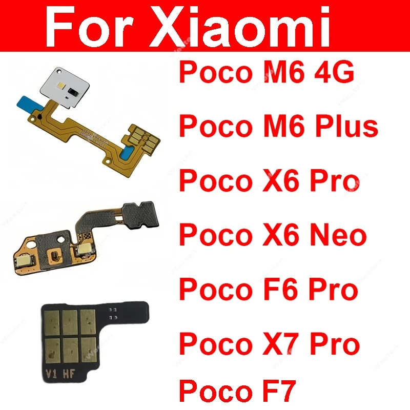 

Для Xiaomi Poco M6 X6 X7 F6 F7 Plus Pro Neo 4G оригинальный датчик приближения, датчик вспышки, гибкая лента, запасные части