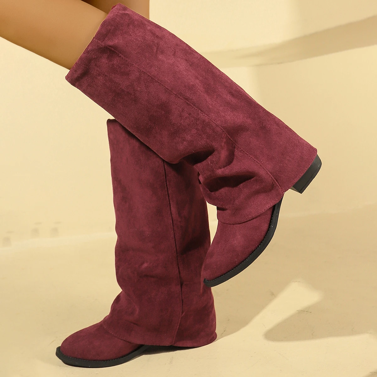 Women Fashion Outdoor High Boots Knee High Boots Trend Elegant Stylish Middle Heel Comfortable Designer Shoes Shoes for Women
