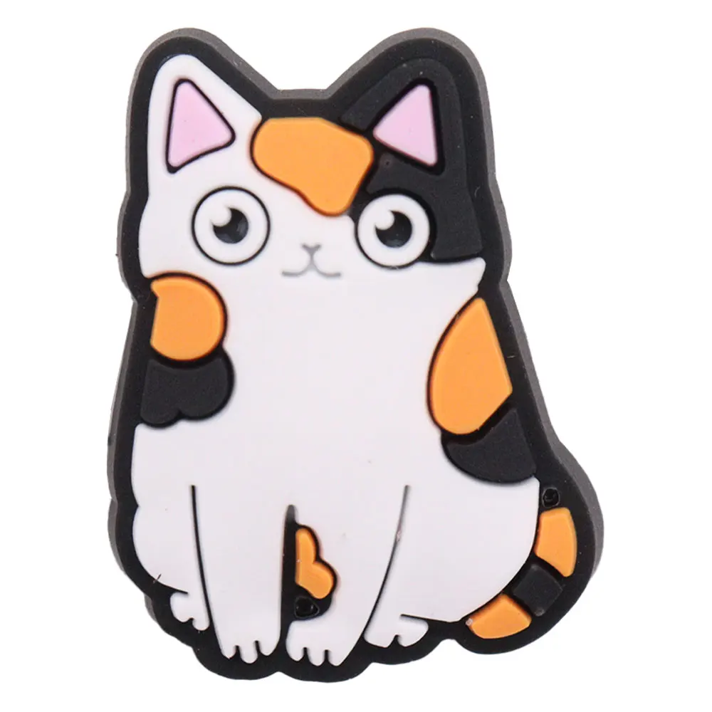 1-17PCS PVC Kawaii Tier Katze Mama Sandale Schuh Dekoration Schnalle Charms Fit Armbänder Loch Slipper Zubehör kind Weihnachten Geschenk