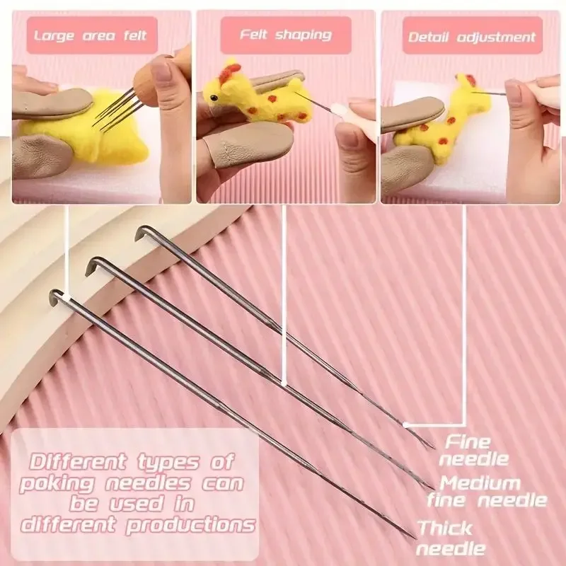 Needle Felting Kit with 30Pcs Needles and Handle