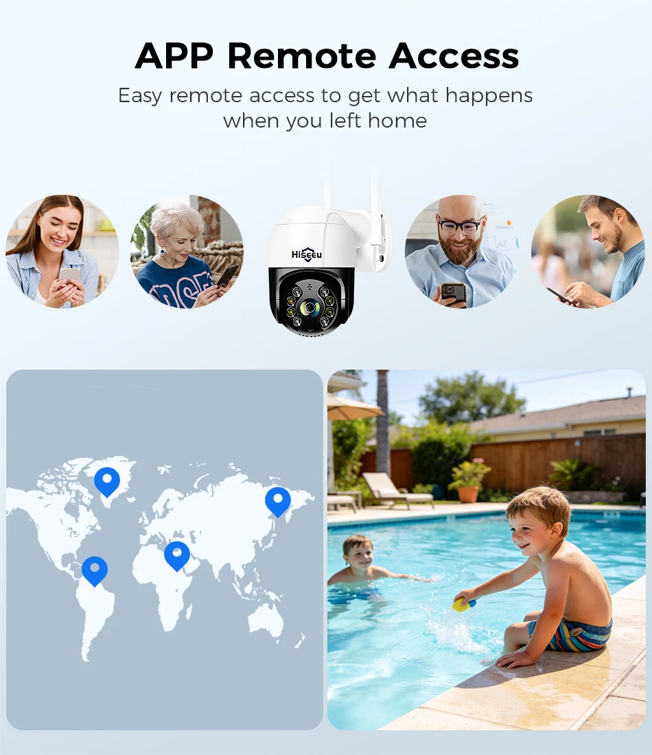 Hiseeu 4K 8MP Wifi PTZ Camera 5x Digital Zoom AI Human Detection Two-way Voice ONVIF Wireless IP Security Protection Camera