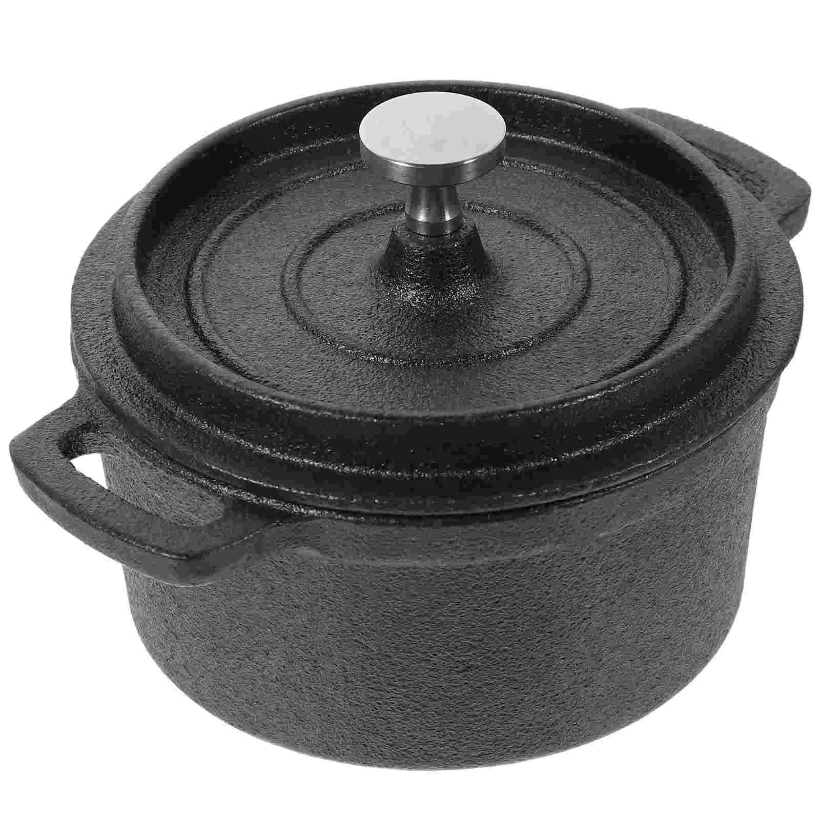 Kitchen Steam Pot Stockpot with Lid Metal Household Cooking Cookware Boiling Water Butter Mini Cast Iron