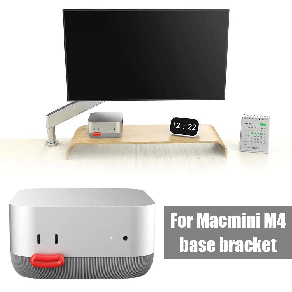 For Macmini M4 Base Bracket 3D Printed Power Button Front Heat Dissipation And Dust Proof Base For Mac Mini M4 Pro PC Holder