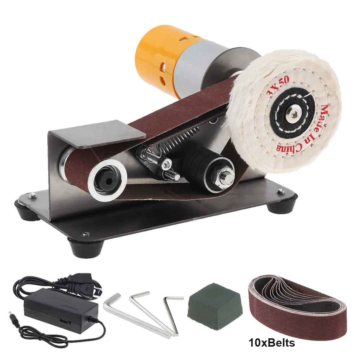 Mini Electric Belt Machine Sander Sanding Grinding Machine Adjustable Speed Abrasive Belts Grinder DIY Polishing Cutter Edges