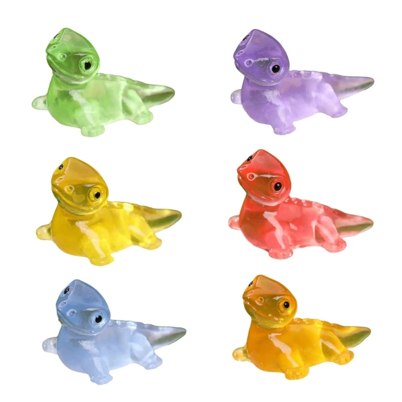 Set of 10 Small Glowing in Dark Resins Lizards Miniatures Animal Figurines for Garden Landscape Decorations Ornaments