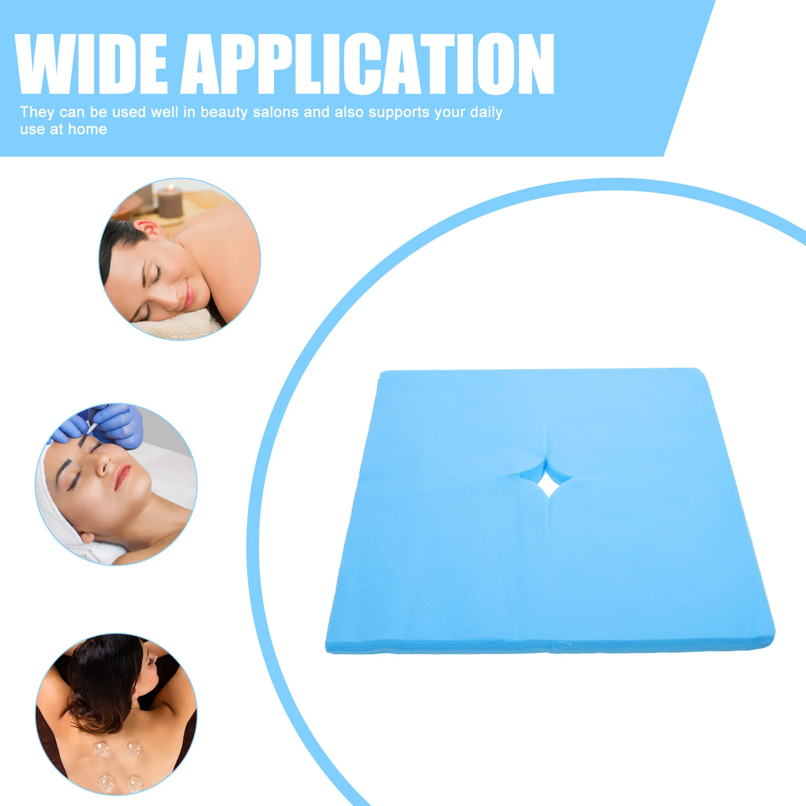 

100Pcs Disposable Face Headrest Covers Nonwoven Soft Breathable Massage Pillow Covers for Salon Clinic Beauty Spa Use