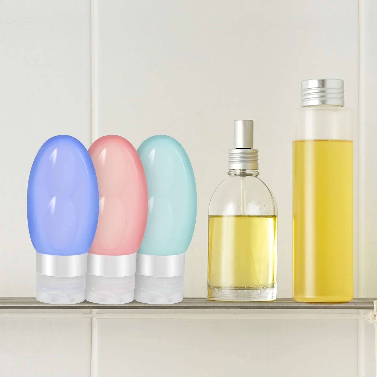 3 pcs Silicone Travel Bottles Refillable Squeeze Bottle Set For Toiletries Shampoo Body Wash Facial Cleanser Leakproof Travel