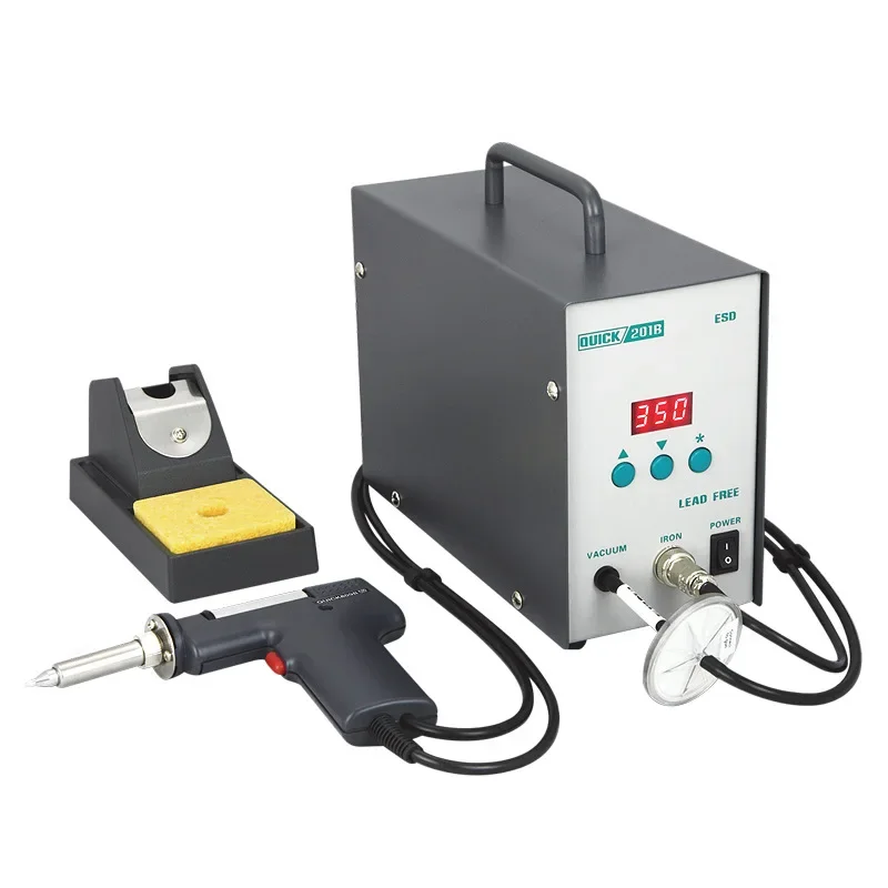 220V Original QUICK 201B ESD Electric Suction Tin Gun QUICK201B Dismantling Static Electric Suction Tin Pump 90W