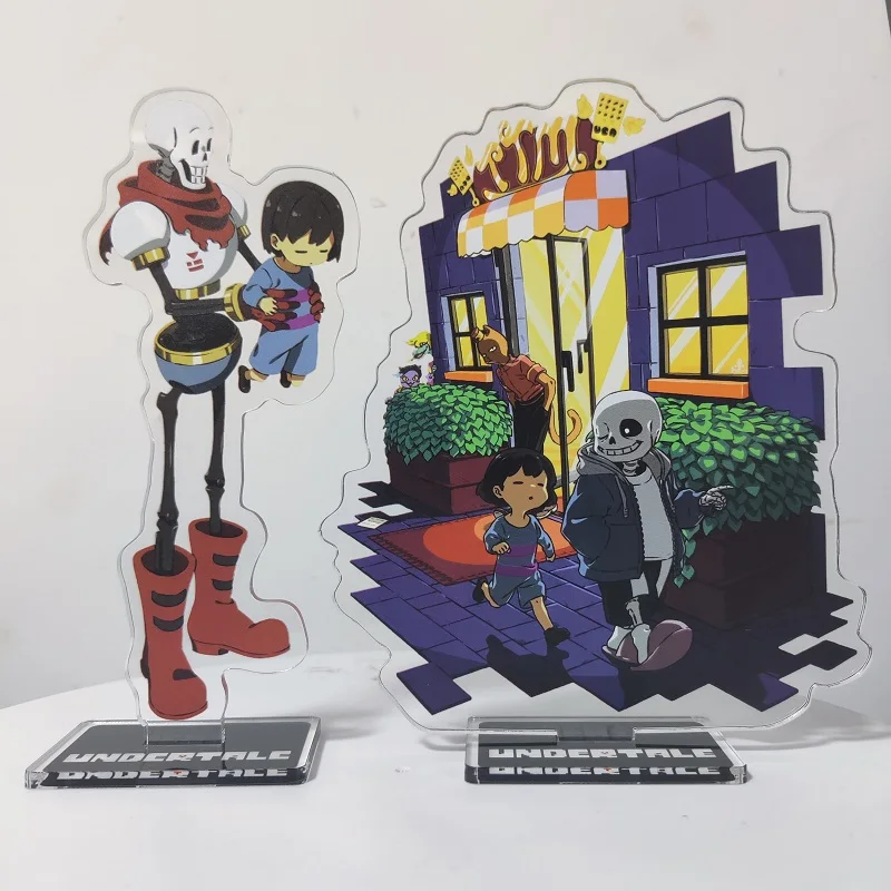 Japan Game Undertale Anime Figures Cosplay Acrylic Stands Model Character Sans Frisk Papyrus Standing Sign Desk Decor Fans Gift