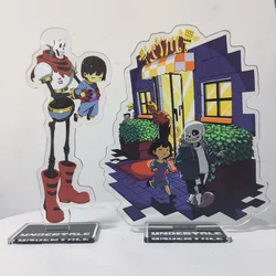 Japan Game Undertale Anime Figures Cosplay Acrylic Stands Model Character Sans Frisk Papyrus Standing Sign Desk Decor Fans Gift