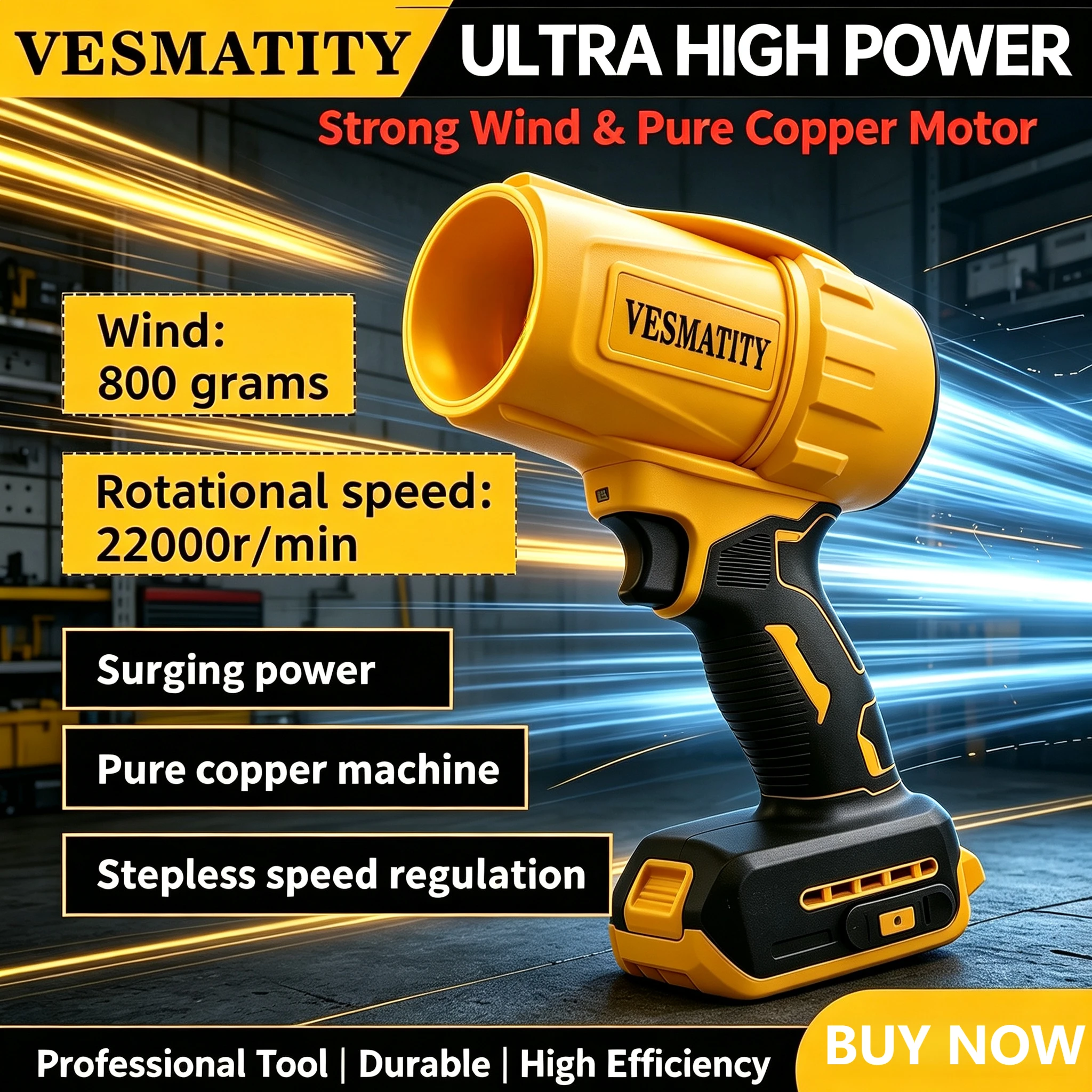 Air Blower Cordless Turbo Fan Handheld Violent Fan Dryer 20V Rechargeable Dust Blowing Tool for Dewalt Battery