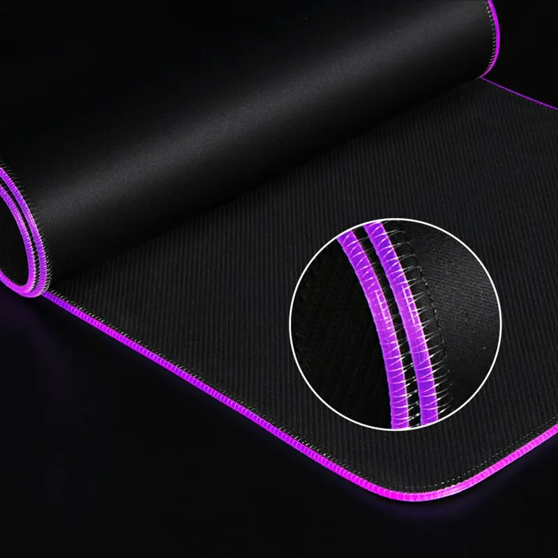 Imagem -06 - Black Led Light Gaming Mouse Pad Desk Mat hd Backlit Rgb Dragão Gamer Acessórios pc Computador Tapete 30x80