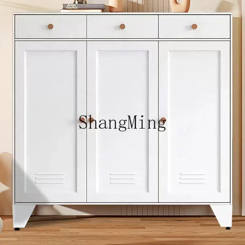 

ZYY wrought iron household with drawers shoe cabinet indoor entrance balcony large capacity steel locker