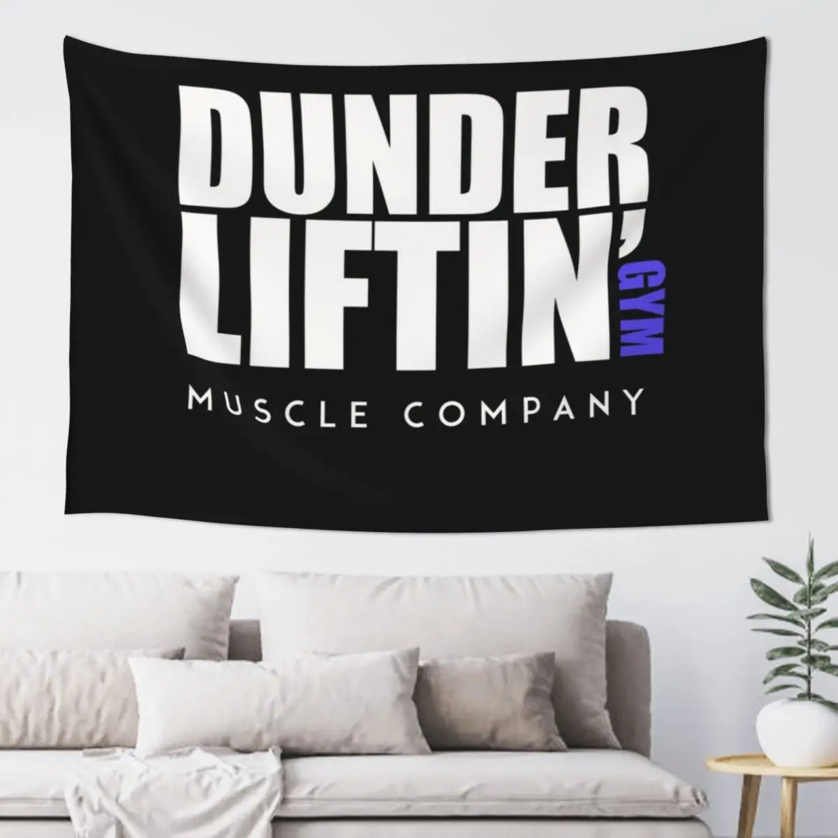

Dunder Lifting Gym Muscle Company - Dark version Tapestry Home Decorating House Decor Korean Room Decor Decor Home Tapestry