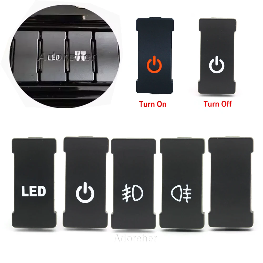 1Pc Orange LED Light Bar Front Rear Fog Lamp Power On Off Camera View Button Latching Switch for Iveco Daily Car Accessories