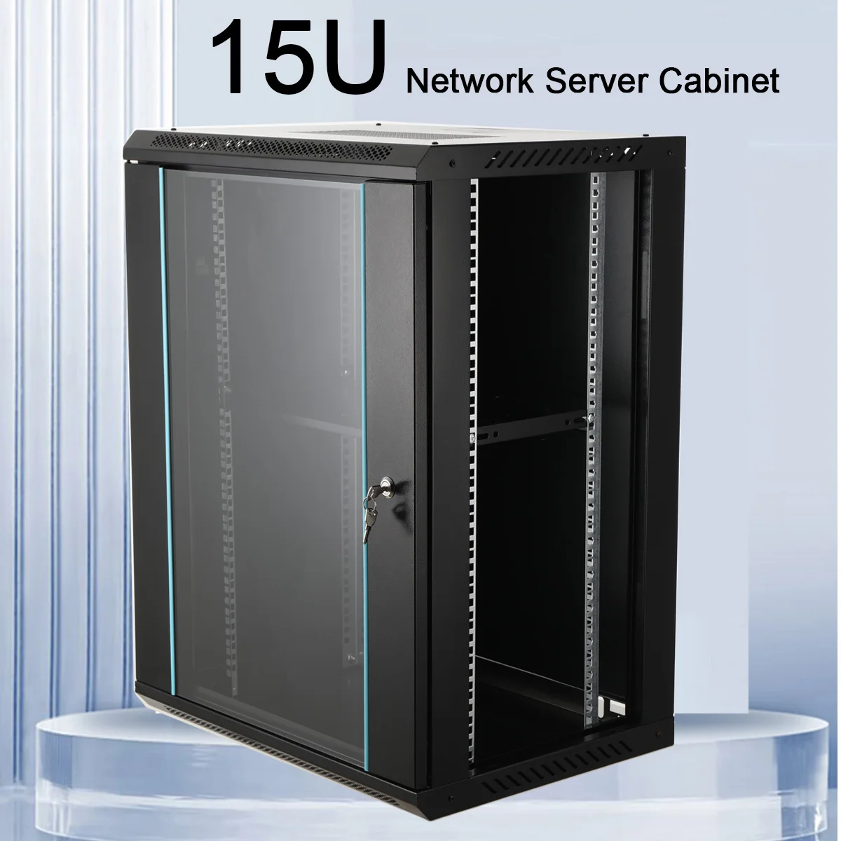 خزانة شبكة 15U، خزانة صغيرة مثبتة على الحائط، مضخم الخادم السميك