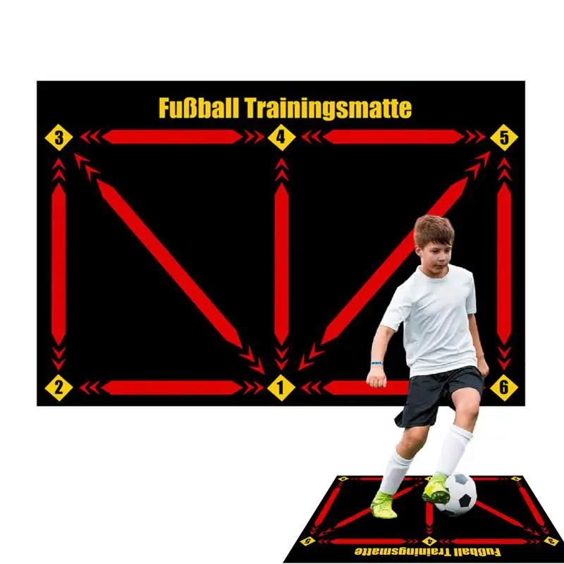 Football Training Mat Footstep Football Anti-Skid Carpet Soccer Training Pace Ball Control Equipment Soccer Ball Mastery Mat