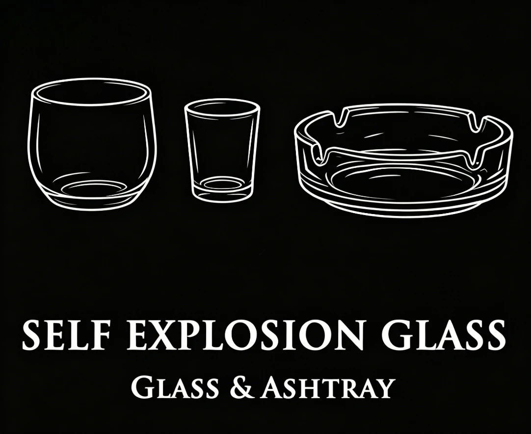 Self Explosion Glass & Ashtray Stage Magic Tricks Illusions Professional Magician Magia Street Bar Games Mentalism Magic Props