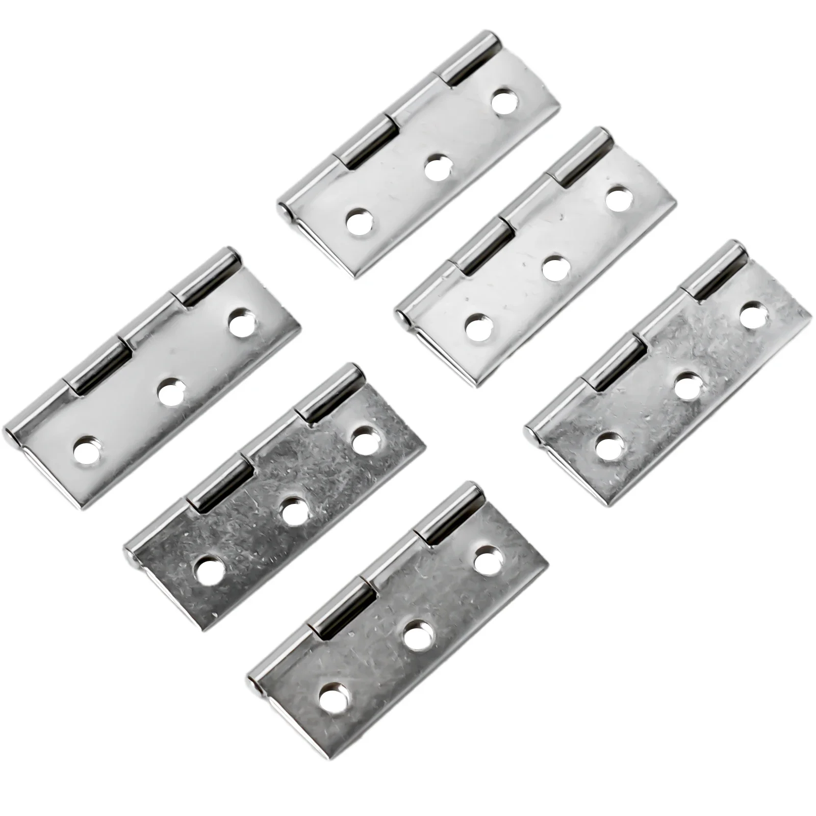 10Pcs Hardware Stainless Steel Hinges Door Connector Drawer-6 Mounting Holes Du-rable Furniture Bookcase Window Cabinet Home