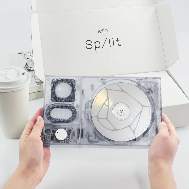 Soft Mist White Hi-Fi CD Player Album Player Bluetooth Detachable CD Player Vintage Disk Player