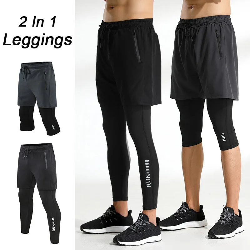 

Workout Jogging Pants Men's Elastic Quick Dry Moisture Absorbing Pants Compression Breathable Sport Yoga Clothing Running Tights