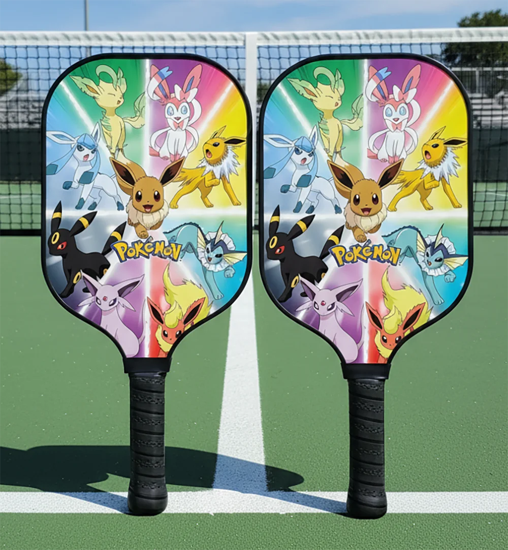 animes-figure-style-pokemon-eevee-colorful-carbon-fiber-fiberglass-pickleball-paddle-professional-intermediate-starter