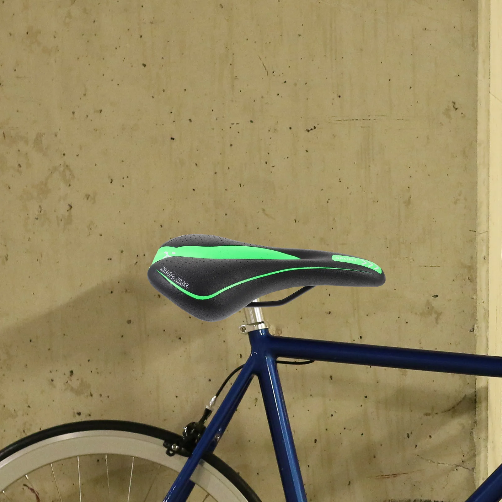 Bike Saddle Road Cycle Seat Comfort Cushion Pad Black Green Streamlined Design Breathable Hollow Easy Installation