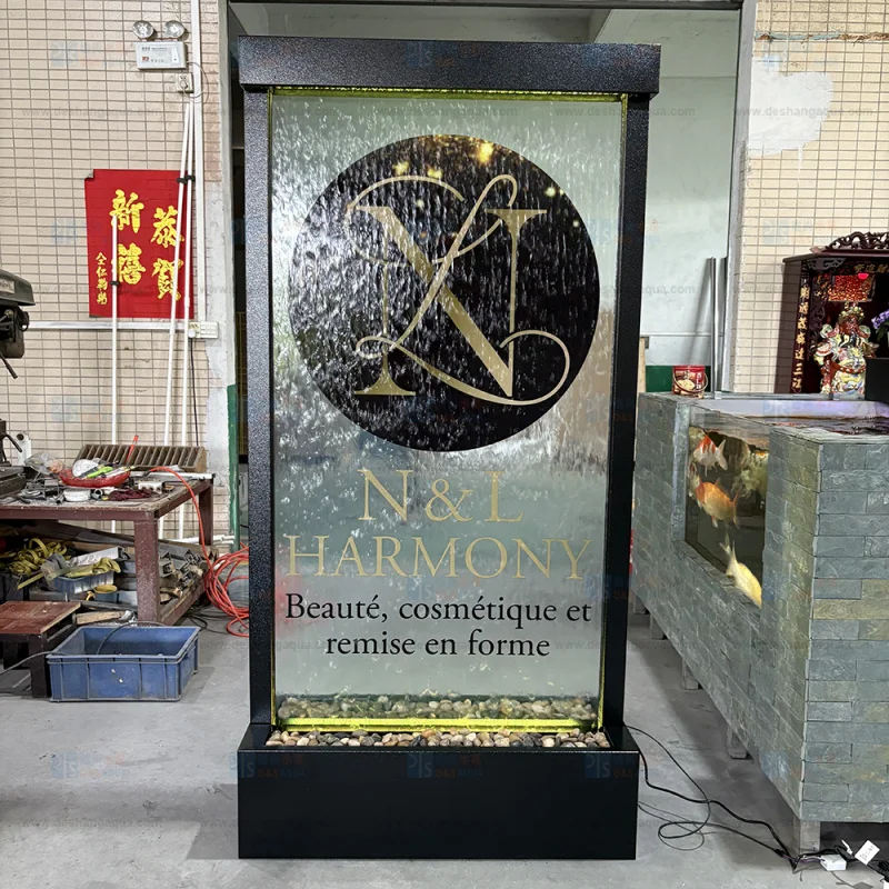 مخصص. نافورة شلال معاصرة داخلية مخصصة سبا فندق جدار زجاجي مطعم مركز تسوق مخصص