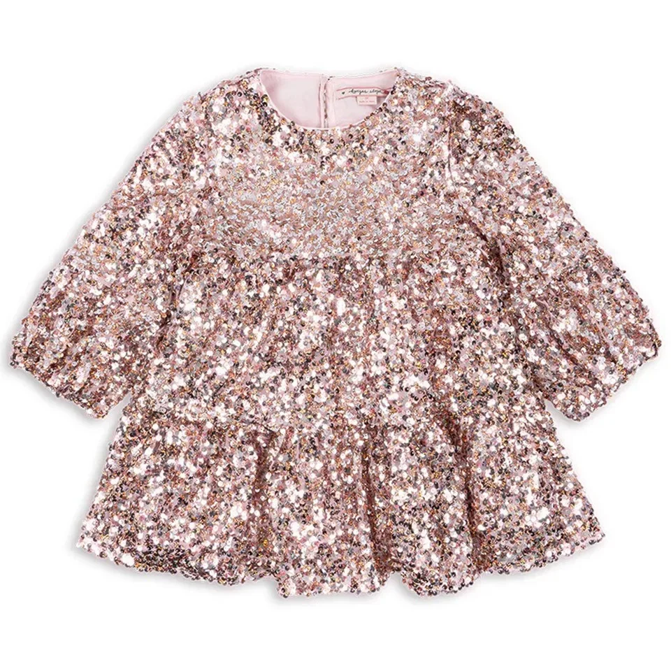 Autumn Princess Dress for Girls Baby Girl Party Dresses Mesh Sequin Star  Vestido Robes Vestidos De Festa Robe  Kids Clothes