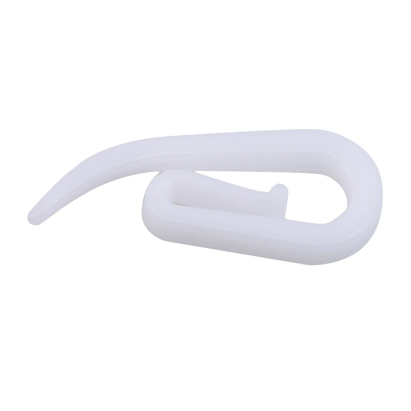 Pactical 100Pcs White Hanging Curtain Hook Hanger Ring Loop Clip Glide Convenient Curtain Accessories White Household