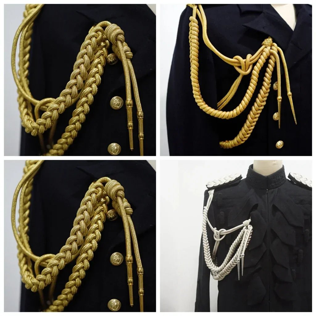 WANG1. REPRO GERMAN OFFICER MILITARY UNIFORM TUNIC AIGUILLETTE METAL WIRE