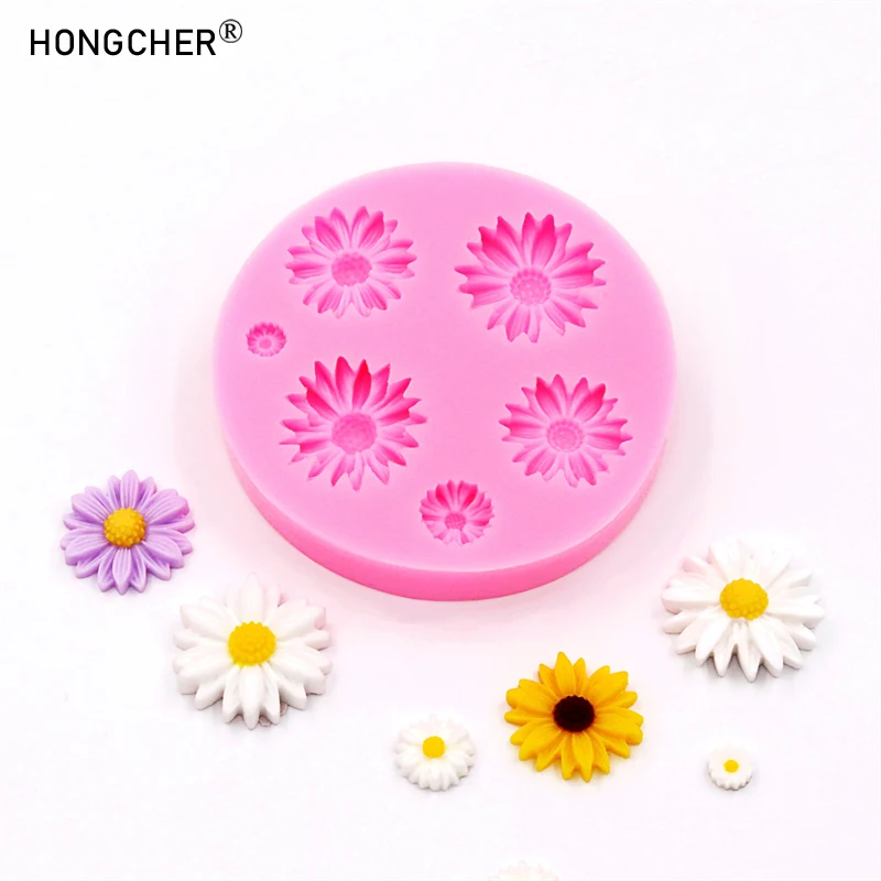 Daisy DIY headdress shoes resin jewelry accessories drip mold sunflower chocolate cake dessert decoration silicone molds
