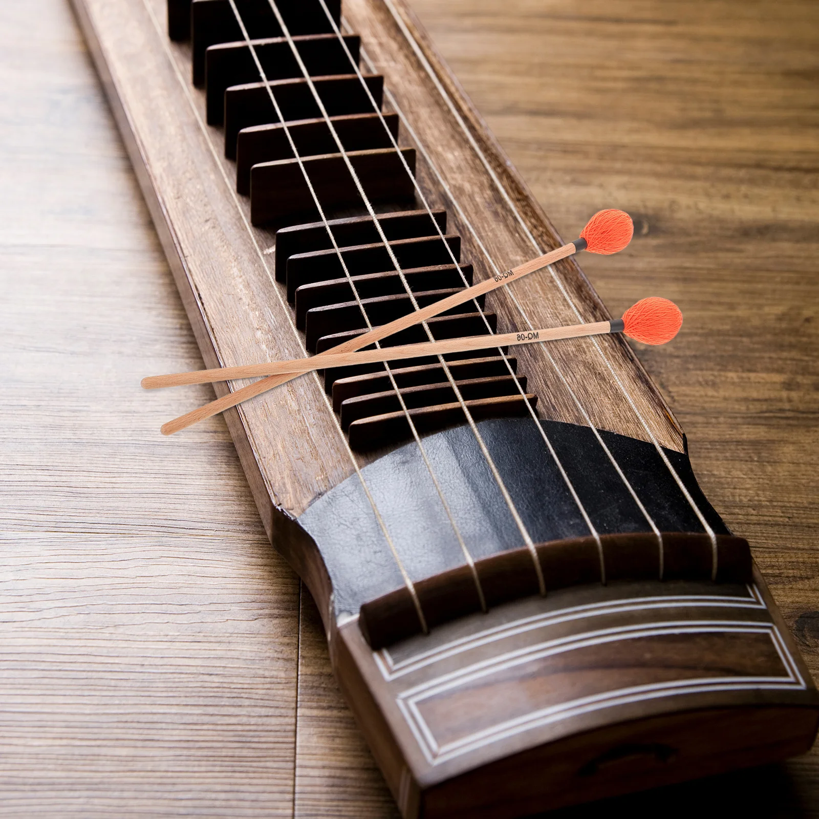 

1Pair Marimba Mallets Maple Wood Handles Optimized Weight Distribution Comfortable Yarn Wrapping Balanced Tones Smooth