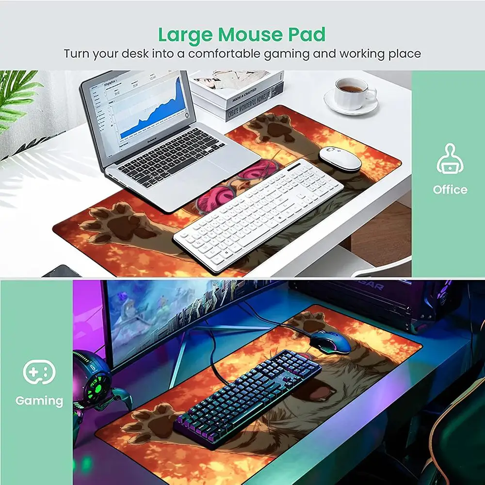 Lively DJ cat anime playmat Mouse Pad Desk Mat gaming mats rubber anti-slip Durable pc accessories keypad mousepads maus pad rug